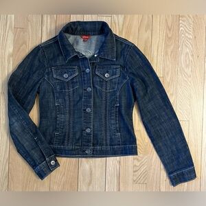 Guess Blue Denim Jacket Medium Wash Button Pockets Juniors Women's Size Medium